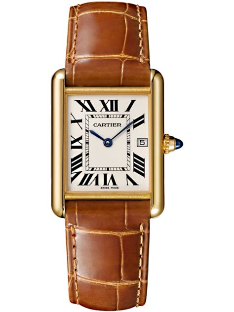 cardier watch|cartier gold leather watch.